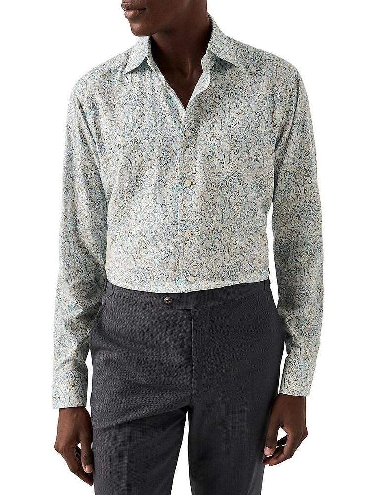 Slim Fit Paisley Cotton Tencel™® Shirt