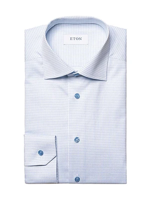 Slim-Fit Micro Check Shirt