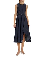 Zelda Denim Belted Midi-Dress