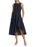 Zelda Denim Belted Midi-Dress