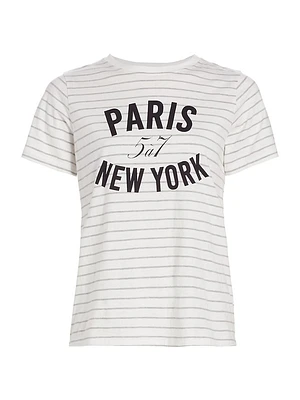 Melangé Stripe Paris New York T-Shirt