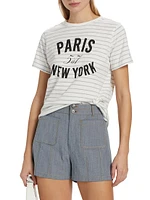 Melangé Stripe Paris New York T-Shirt