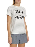 Melangé Stripe Paris New York T-Shirt