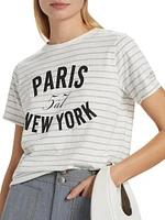 Melangé Stripe Paris New York T-Shirt