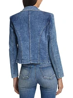 Wayne Denim Double-Breasted Blazer