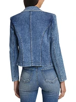 Wayne Denim Double-Breasted Blazer