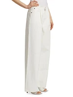 Taylor Pleated Wide-Leg Jeans