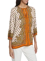 Isa Silk Paisley Blouse