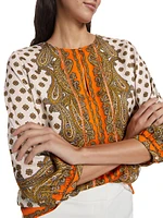 Isa Silk Paisley Blouse