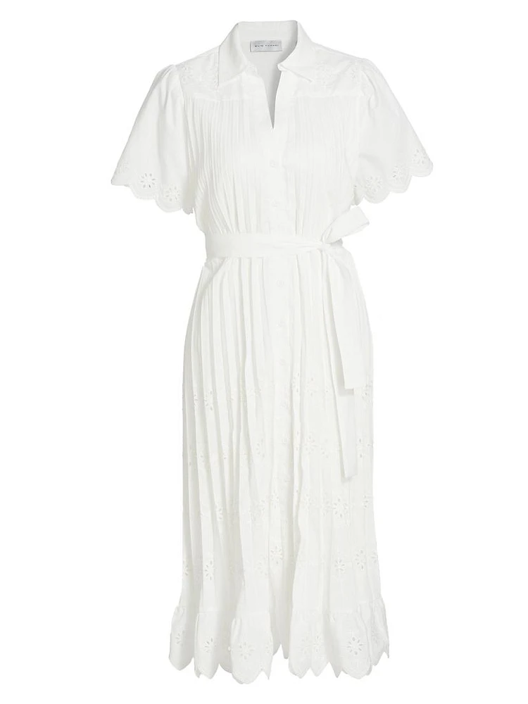 The Esther Eyelet Midi Shirtdress