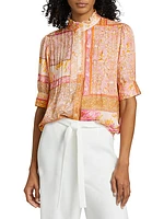 The Selene Printed Silk Blouse