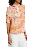 The Selene Printed Silk Blouse