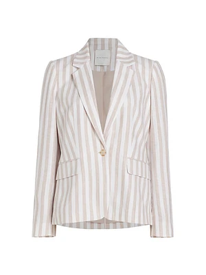 Helena Striped Linen-Blend Blazer