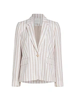 Helena Striped Linen-Blend Blazer