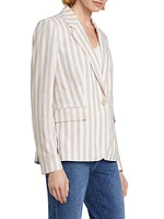 Helena Striped Linen-Blend Blazer