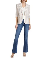 Helena Striped Linen-Blend Blazer