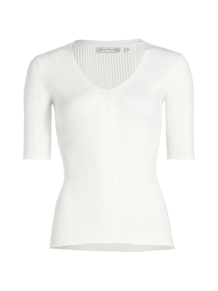 Deanne Knit V-Neck Top