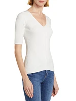 Deanne Knit V-Neck Top