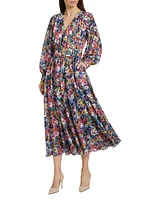 Milena Floral Tie-Waist Midi-Dress