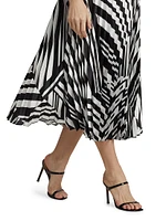 Aminah Pleated Geometric Midi-Dress