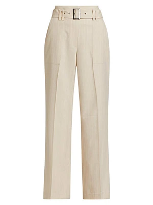 Diana Pinstriped Belted Pants