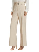 Diana Pinstriped Belted Pants