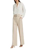 Diana Pinstriped Belted Pants