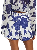 Belonging Floral Linen-Blend Shorts