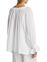 Le Cosaire Linen-Blend Button-Front Blouse