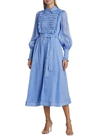 Iris Belted Linen-Blend Maxi Dress