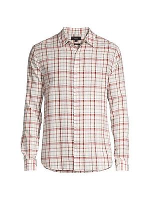 Oakmont Plaid Linen & Cotton-Blend Shirt