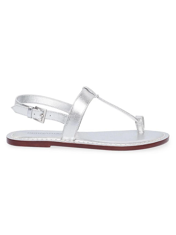 Maverick 2 Metallic Leather Toe Ring Sandals