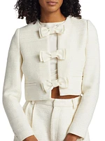 Evangeline Wool-Blend Bow Jacket