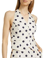 Prescott Polka-Dot Linen Top