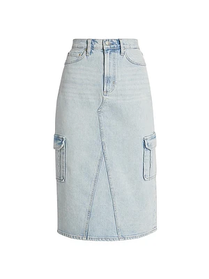 Highland Stretch Denim Midi-Skirt