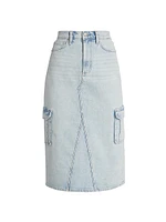 Highland Stretch Denim Midi-Skirt