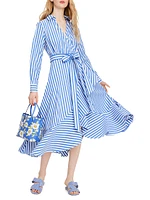 Julia Stripe Wrap Dress