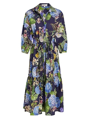 Hutton Floral Cotton Midi-Dress