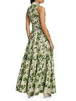 Adriana Floral Cotton Poplin Maxi Dress