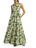 Adriana Floral Cotton Poplin Maxi Dress