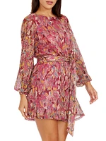 Kirsi Floral Metallic Minidress