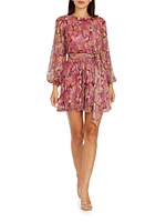 Kirsi Floral Metallic Minidress