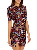 Maddox Floral Sequin-Embellished Body-Con Minidress