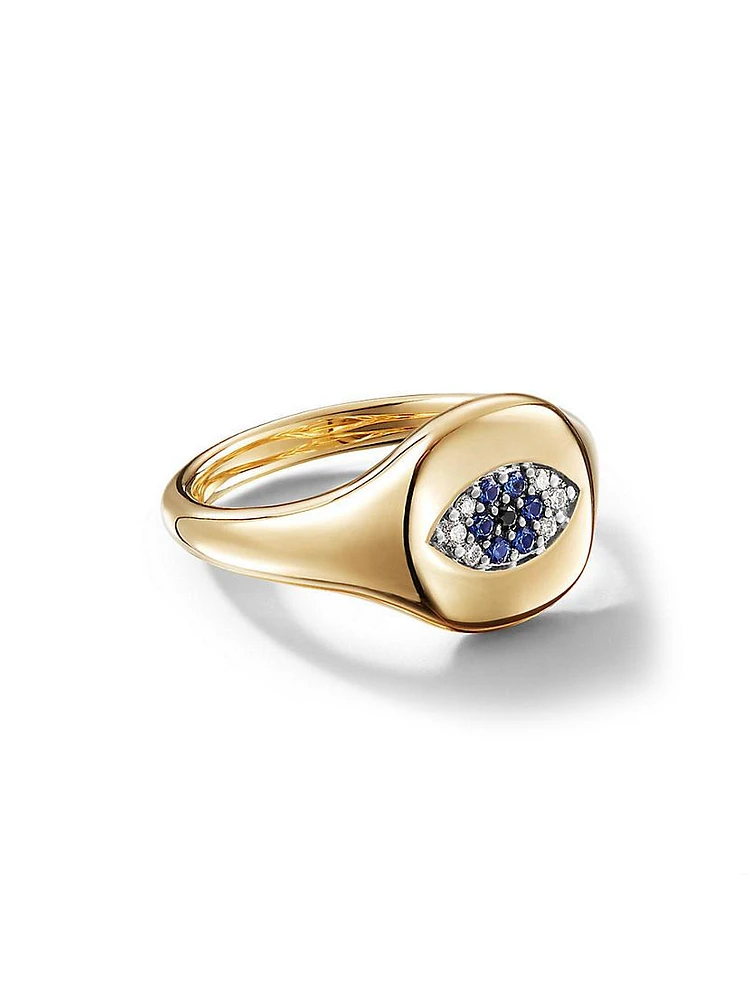 Cable Collectibles Evil Eye Pinky Ring 18K Yellow Gold