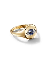 Cable Collectibles Evil Eye Pinky Ring 18K Yellow Gold