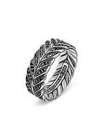 Chevron Pavé Band Ring Sterling Silver