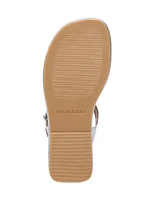 Tucson Metallic Leather T-Strap Sandals