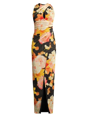 Eve Elaina Draped Floral Gown