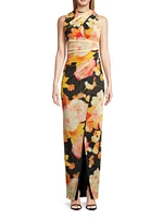 Eve Elaina Draped Floral Gown