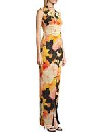 Eve Elaina Draped Floral Gown